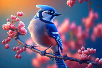 beautiful two bird. generative ai