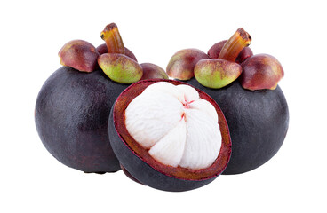Wall Mural - Mangosteen isolated on transparent png
