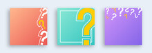 Square Question Mark Background With Text Space. Quiz Symbol.