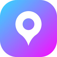 Poster - Map location pin icon in gradient colors. Address signs illustration.