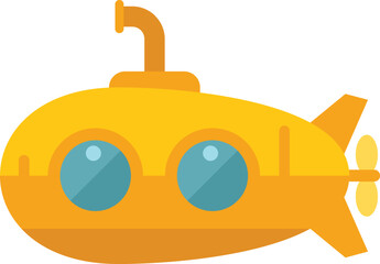 Poster - Sea bathyscaphe icon flat vector. Submarine ship. Marine deep isolated
