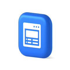 Poster - Internet document tax form banking account web page button virtual browsing interface 3d isometric icon