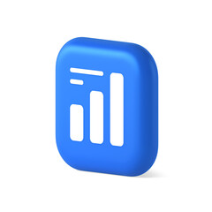 Poster - Bar graph business analyzing button diagram profit progress stock market stats 3d isometric icon
