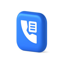 Poster - Phone book contact numbers list button search voice communication 3d realistic isometric icon