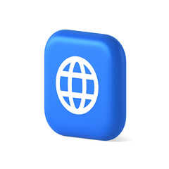 Poster - Global internet connection GPS planet button network web business communication 3d isometric icon