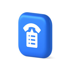 Poster - Call phone book contact list button cyberspace friends information communication 3d isometric icon