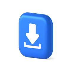 Poster - Download down arrow cyberspace information storage button internet file browsing 3d isometric icon