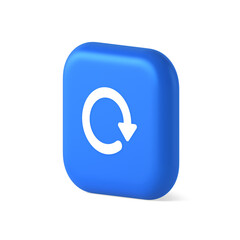 Poster - Circular arrow button curved dynamic loading progress navigation cursor 3d realistic isometric icon