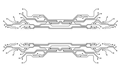 Black line circuit technology on white design modern futuristic background vector