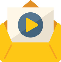 Poster - video course mail icon flat vector. distance study. online class isolated