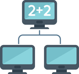 Poster - online class network icon flat vector. book study. course distance isolated
