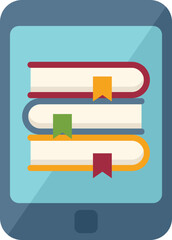 Poster - digital book library icon flat vector. online course. distance class isolated