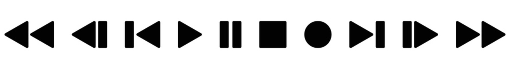 Poster - media player buttons icon set simple. style synbol for app and web, vector illustration