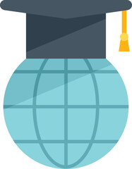 Poster - global online study icon flat vector. school course. distance training isolated