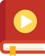 Poster - audio book icon flat vector. online class. distance study isolated