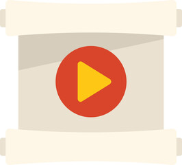 Poster - online audio paper icon flat vector. desk training. home education isolated