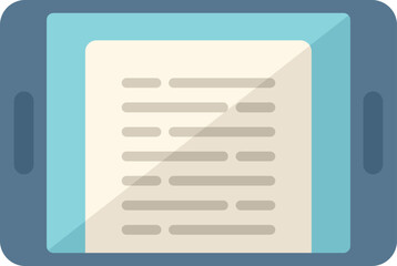 Poster - online tablet study icon flat vector. book training. student class isolated