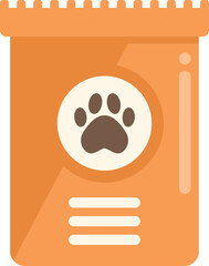 Sticker - Liquid dog food pack icon flat vector. Animal pet. Feed bag isolated