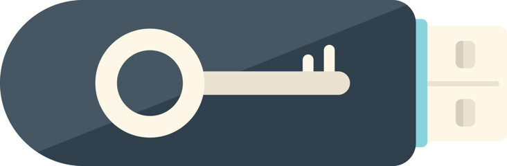 Poster - Usb flash password recovery icon flat vector. Page account. Internet screen isolated