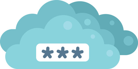 Poster - Data cloud password recovery icon flat vector. Page log. Screen secure isolated