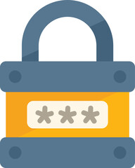 Poster - Digital lock icon flat vector. Page log. Web mobile isolated