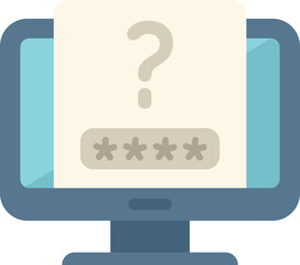 Poster - Monitor password recovery icon flat vector. Screen secure. Mobile design isolated
