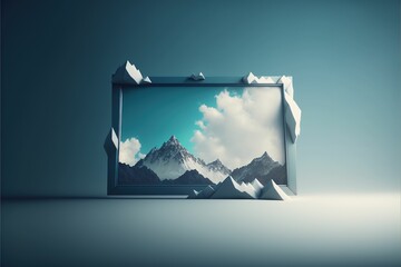 Poster - Banner frame with empty space and on a clear background. Generative AI