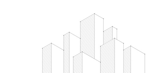 Wall Mural - architectural drawing with building construction
