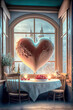 Valentinstag Liebestag Liebe Herz und Blumen Romantik für Verliebte Verlobte und Verheiratete und andere Paare und Freunde Erstellt durch Generative AI Digital Art Illustration Bachdrop Hintergrund 