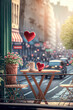 Leinwandbild Motiv Valentinstag Liebestag Liebe Herz und Blumen Romantik für Verliebte Verlobte und Verheiratete und andere Paare und Freunde Erstellt durch Generative AI Digital Art Illustration Bachdrop Hintergrund 