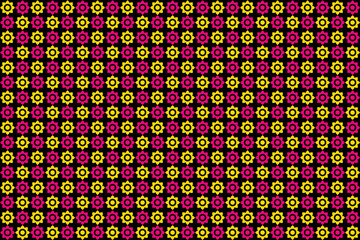 Poster - abstract pattern artwork pink and yellow on a black background. used in design.