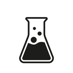 Wall Mural - chemical flask vector icon isolated on white. science symbol.