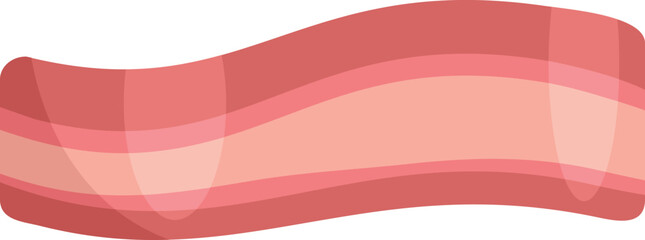 Poster - Pork bacon icon flat vector. Meat slice. Cooked food isolated