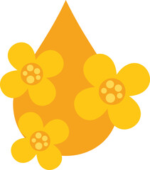 Wall Mural - Canola flower oil drop icon flat vector. Plant seed. Cooking field isolated