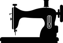 Manual Sew, Sewing Machine Silhouette Icon