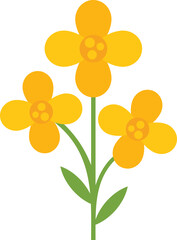 Wall Mural - Field canola icon flat vector. Oil plant. Flower rape isolated