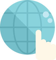 Poster - Global control icon flat vector. Room center. Data system isolated