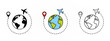 © tutti_frutti - Airplane path on world map. Route of plane with world map illustration