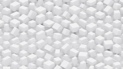 Wall Mural - many white boxes geometrical graphics - cg concept - abstract 3d rendering