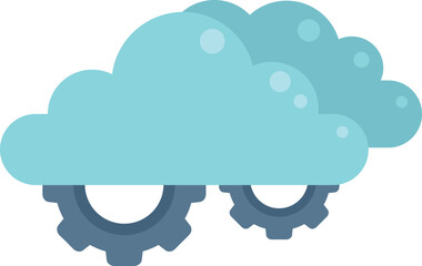 Poster - Data cloud control icon flat vector. Business center. Monitor plan isolated