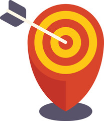 Poster - Location control icon flat vector. Center plan. Remote monitor isolated