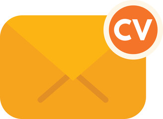 Sticker - Cv mail icon flat vector. Internet people. Work hire isolated