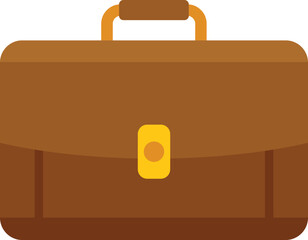 Sticker - Carry briefcase icon flat vector. Work bag. Leather portfolio isolated