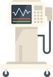 Medical apparatus icon flat vector. Patient machine. Care device isolated