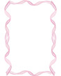 Pink frame of ribbons and bows