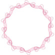 round pink frame of ribbons and bows