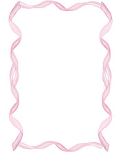 Pink Frame Of Ribbons And Bows