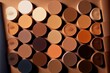 a large display of various shades of makeup on a wall with a shadow of the eyeshade on it and a shadow of the bottom half of the eye shadow of the eye shadow.