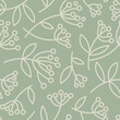 Seamless vector pattern with leaves and branches. Floral endless pattern. Fresh background in pastel color. Textile, fabric, wrapping paper design.