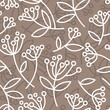 Seamless vector pattern with leaves and branches. Floral endless pattern. Fresh background in pastel color. Textile, fabric, wrapping paper design.